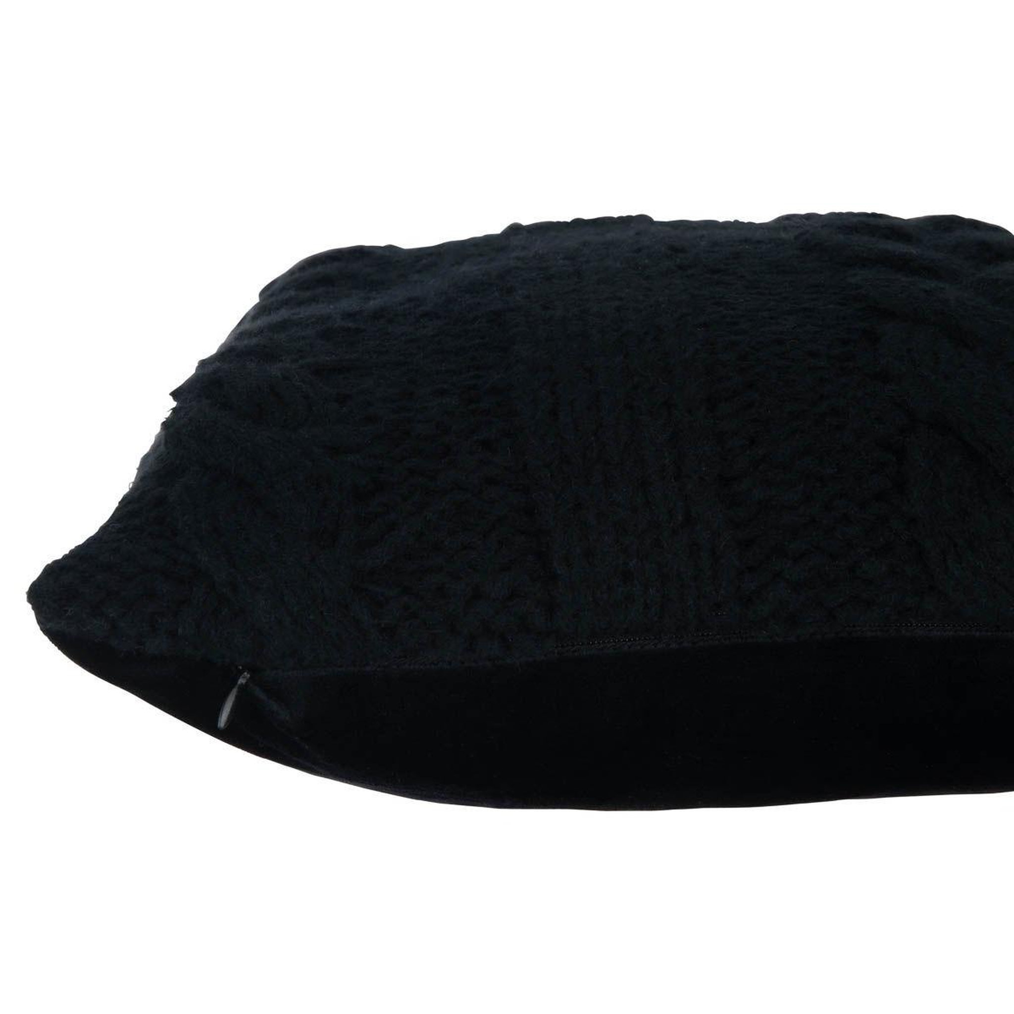 Voir la diapositive 3 : J-LINE Coussin déco tricoté  twist  45x45cm noir