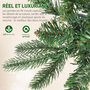 Voir la diapositive 6 : HOMCOM Sapin de Noël artificiel LED x 200 blanc chaud 8 modes H.180 cm 605 branches support vert