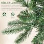 Voir la diapositive 6 : HOMCOM Sapin de Noël artificiel LED x 200 blanc chaud 8 modes H.180 cm 605 branches support vert