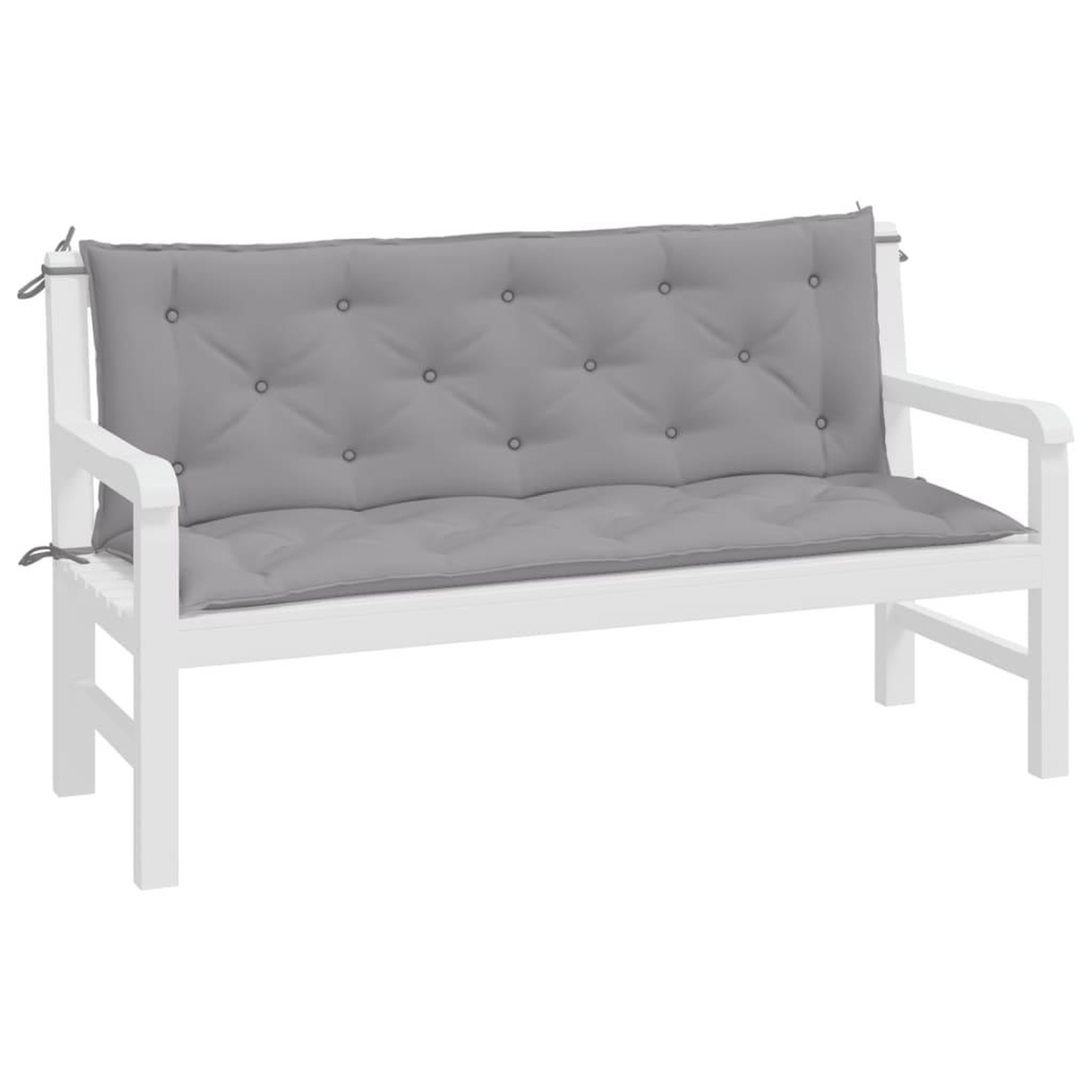 Voir la diapositive 4 : VIDAXL Coussins de banc jardin lot de 2 gris 150x50x7 cm tissu Oxford