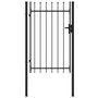 Voir la diapositive 1 : VIDAXL Portillon simple porte avec dessus a pointe Acier 1x1,5 m Noir