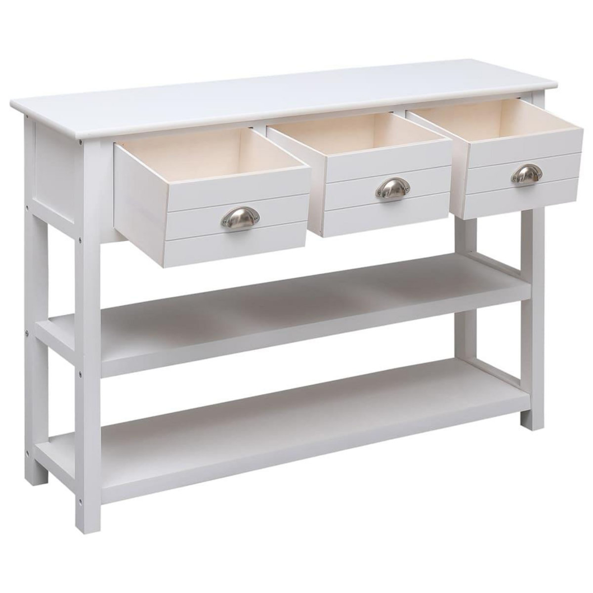 VIDAXL Buffet Blanc 108x30x76 cm Bois de Paulownia massif