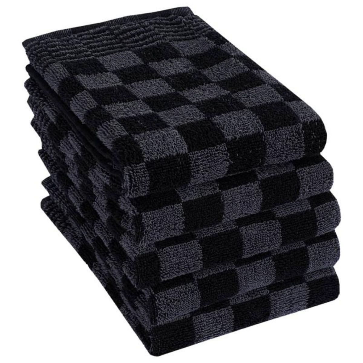 VIDAXL Ensemble de serviettes 10 pcs noir et gris coton
