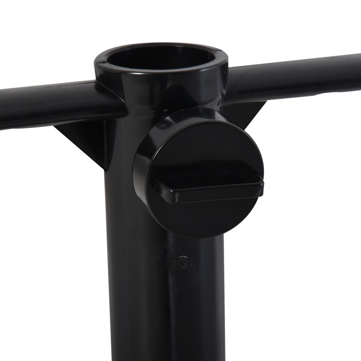 OUTSUNNY Pied de parasol à planter - pied d'ancrage à visser dans le sol - fixation parasol - porte-parasol avec vis de serrage - ABS noir