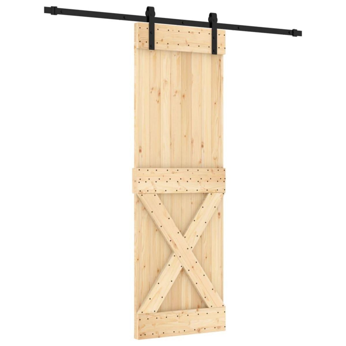 VIDAXL Porte coulissante et kit de quincaillerie 70x210 cm pin massif
