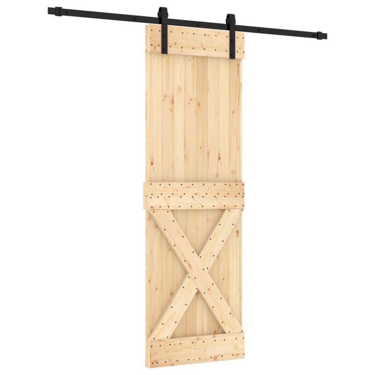 VIDAXL Porte coulissante et kit de quincaillerie 70x210 cm pin massif