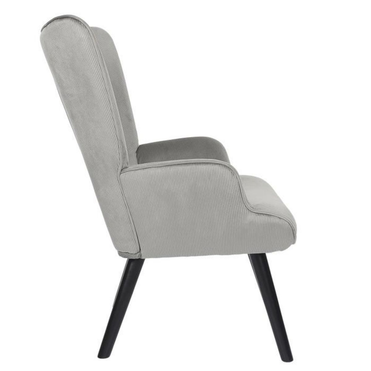 Paris Prix Fauteuil en Velours Côtelé  Giulia  96cm Gris
