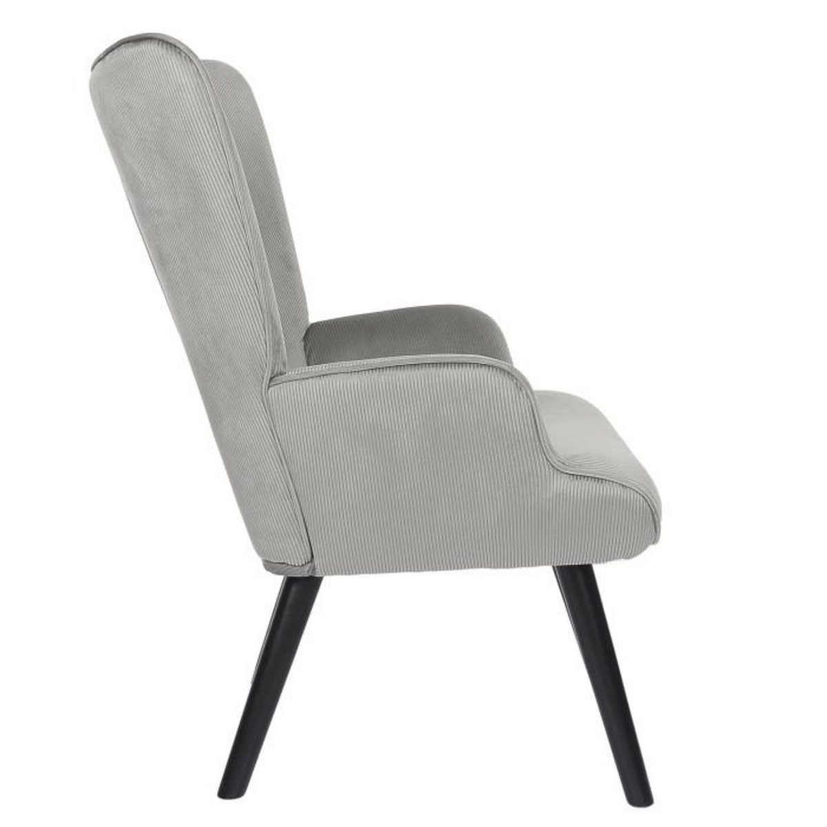 Paris Prix Fauteuil en Velours Côtelé  Giulia  96cm Gris