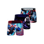 FREEGUN Lot de 3 boxers homme Heroes Power. Coloris disponibles : Bleu