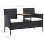 Voir la diapositive 6 : VIDAXL Banc de jardin 2places et table a the 143cm Resine tressee Noir