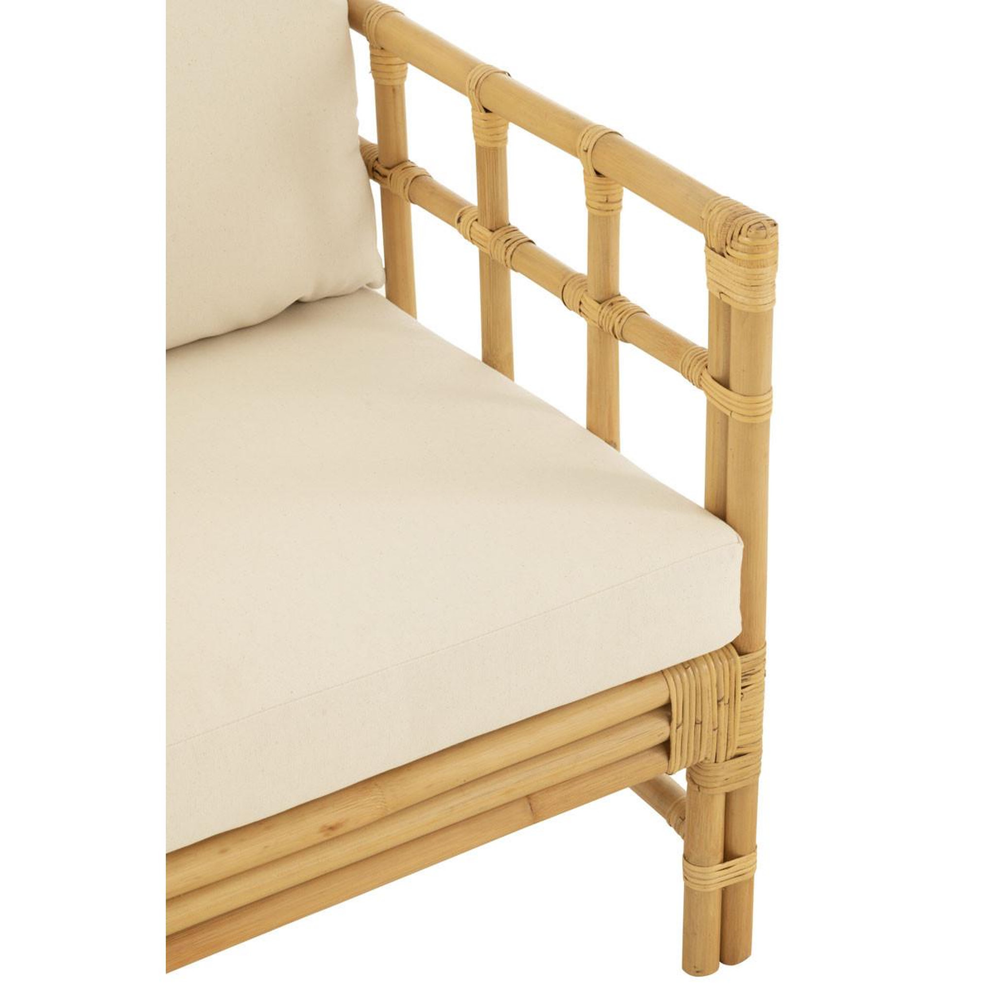 Voir la diapositive 6 : J-LINE Fauteuil en rotin & coussin  elise  73cm naturel