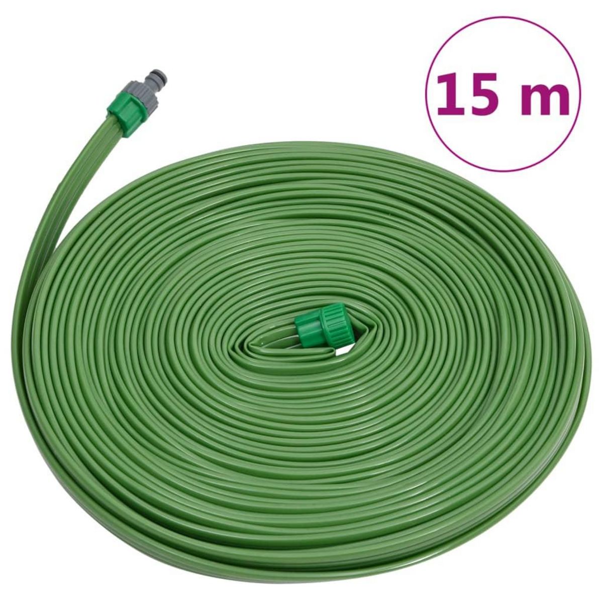 VIDAXL Tuyau d'arrosage a 3 tubes vert 15 m PVC