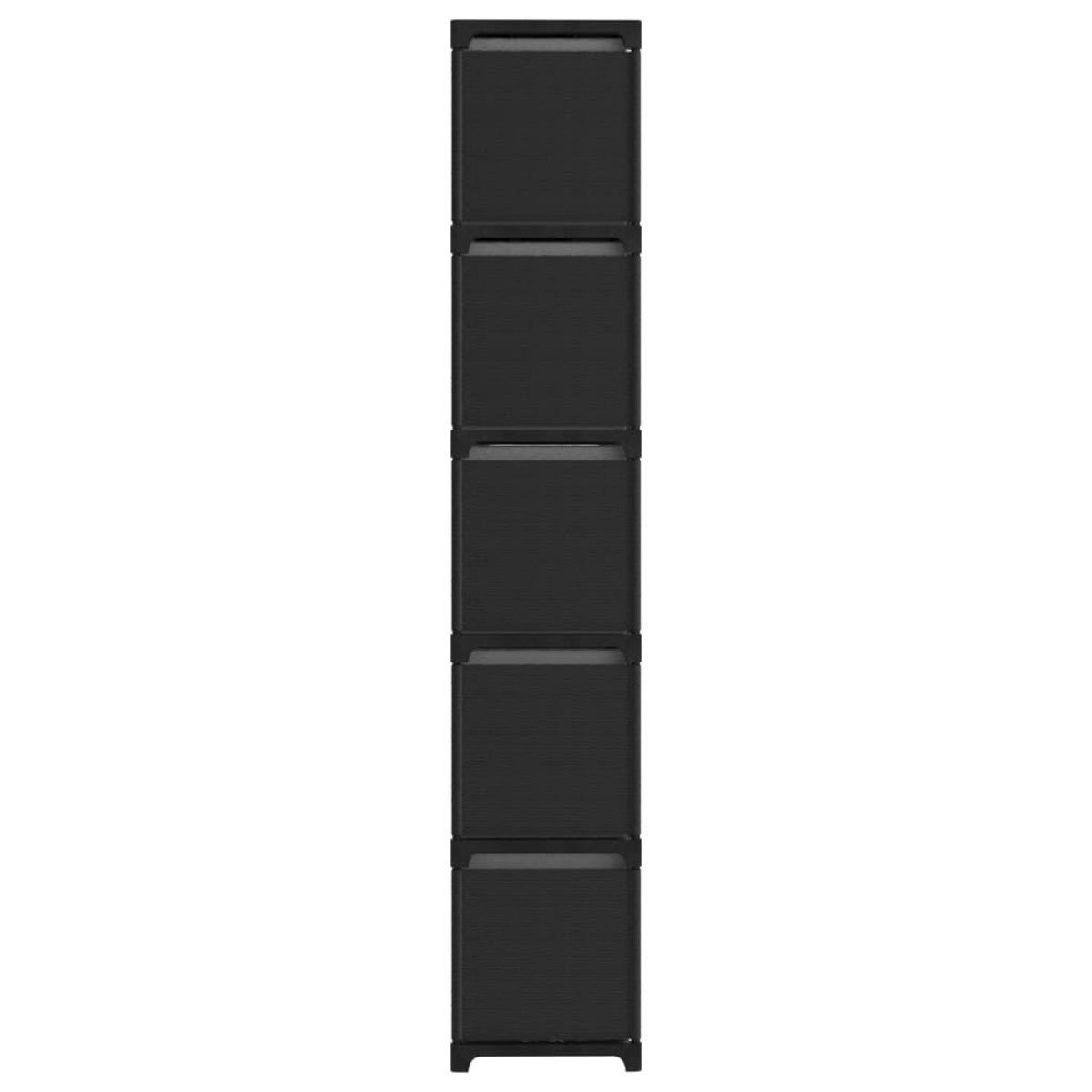 VIDAXL Etagere a 15 cubes avec boîtes Noir 103x30x175,5 cm Tissu