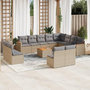 Voir la diapositive 1 : VIDAXL Salon de jardin avec coussins 13 pcs beige resine tressee