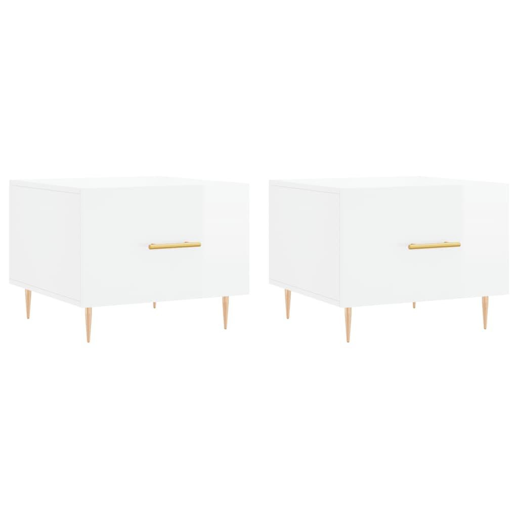Voir la diapositive 2 : VIDAXL Tables basses 2 pcs blanc brillant 50x50x40cm bois d'ingenierie