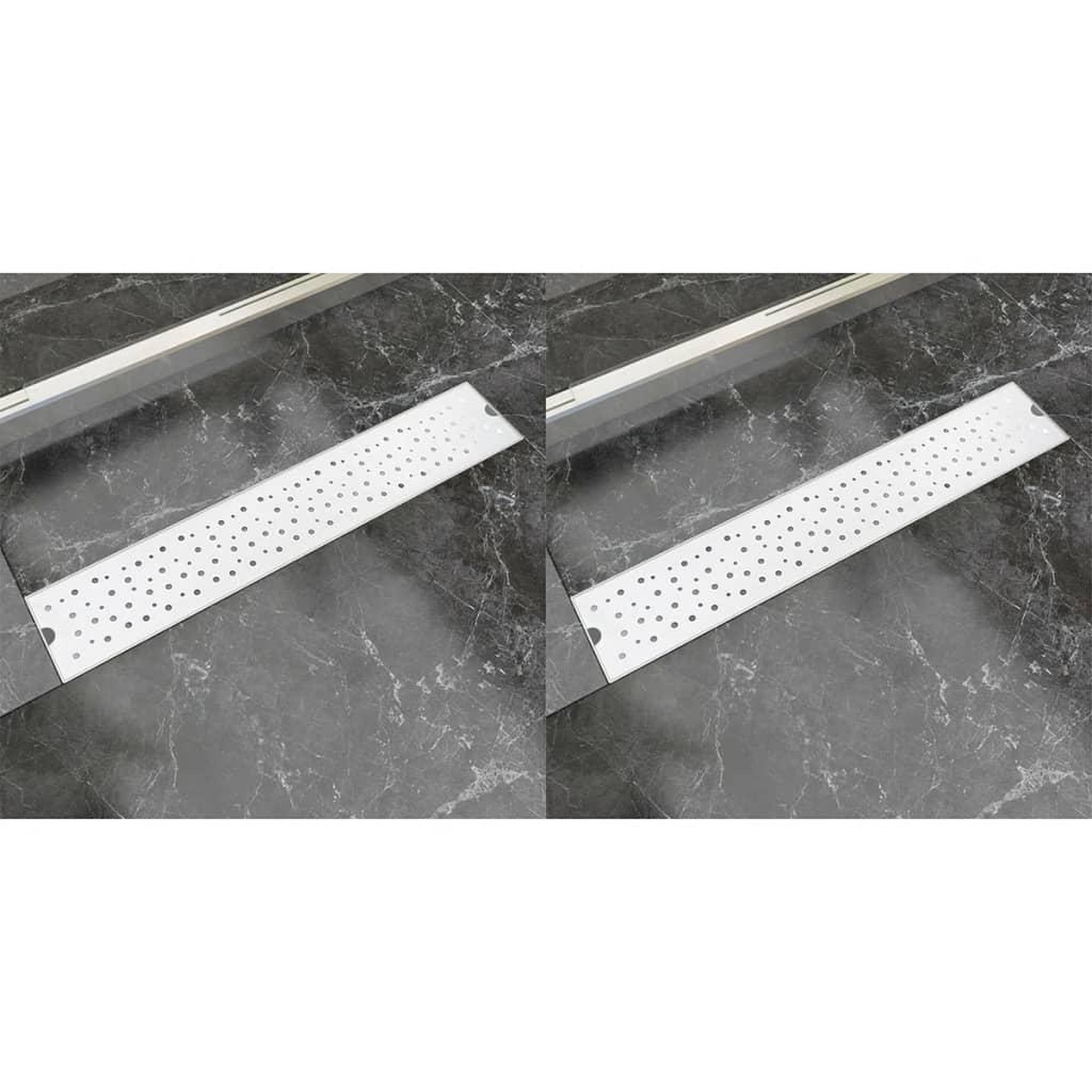 VIDAXL Drain de douche lineaire 2 pcs 630 x 140 mm Acier inoxydable
