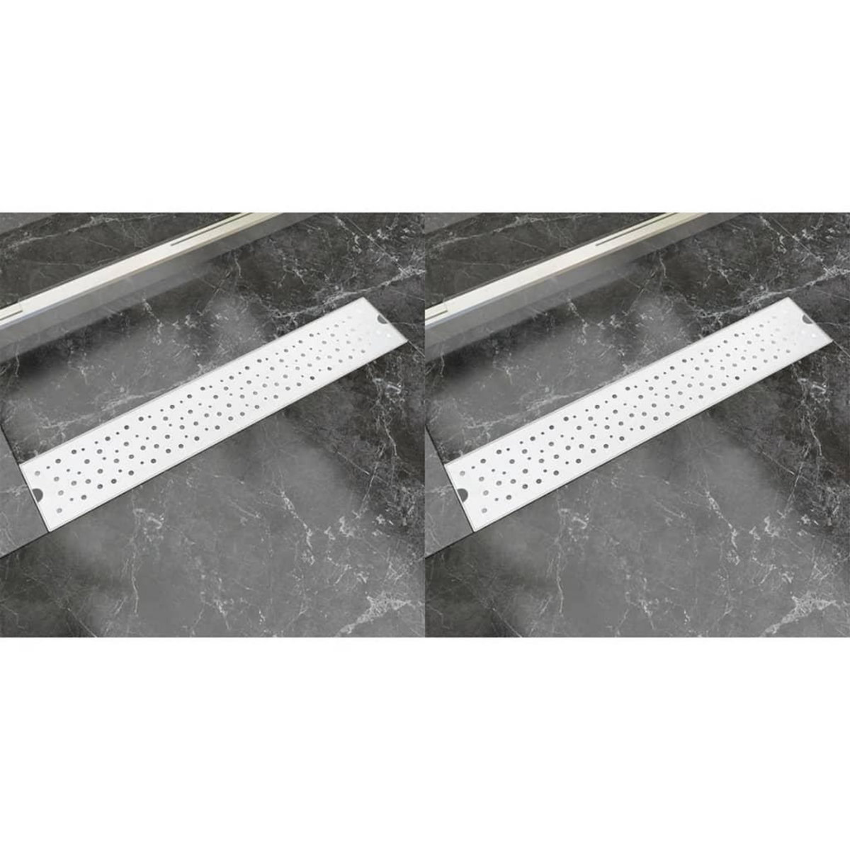 VIDAXL Drain de douche lineaire 2 pcs 630 x 140 mm Acier inoxydable