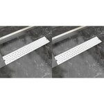 VIDAXL Drain de douche lineaire 2 pcs 630 x 140 mm Acier inoxydable