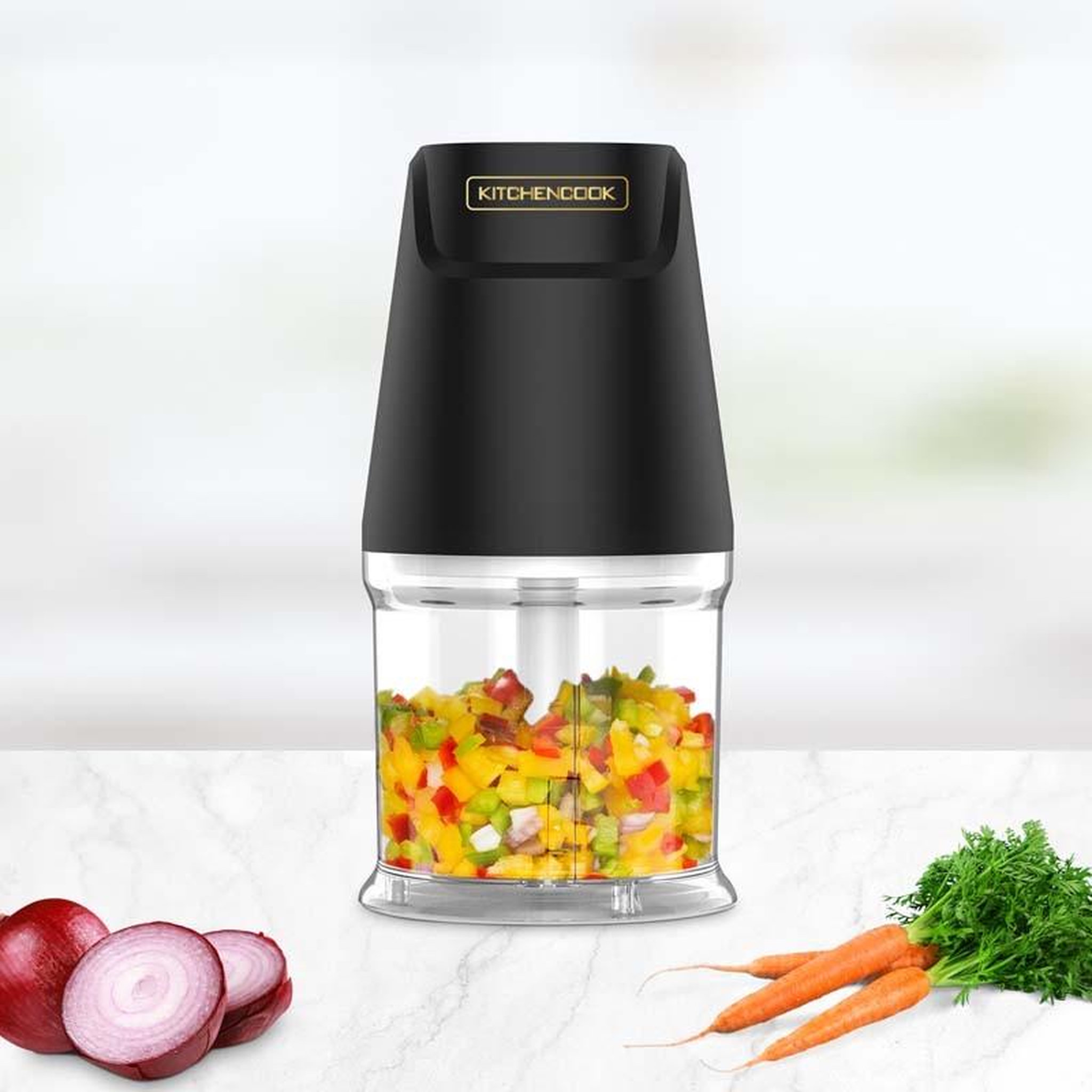 Voir la diapositive 5 : KITCHENCOOK Kitchencook - matt pod - noir - mini hachoir - 300 w - 2 lames inox
