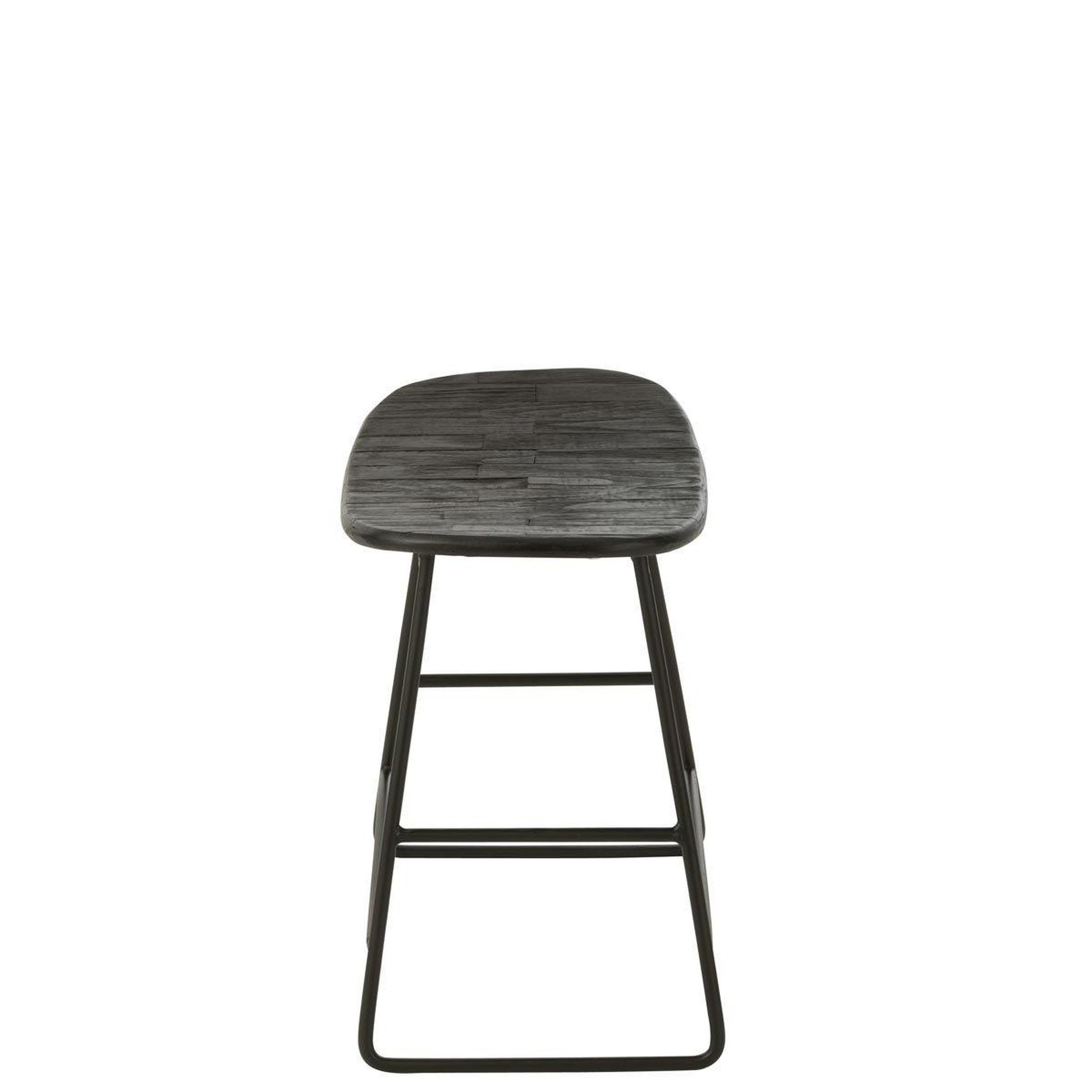 Voir la diapositive 4 : J-LINE Tabouret en bois  teck  45cm noir