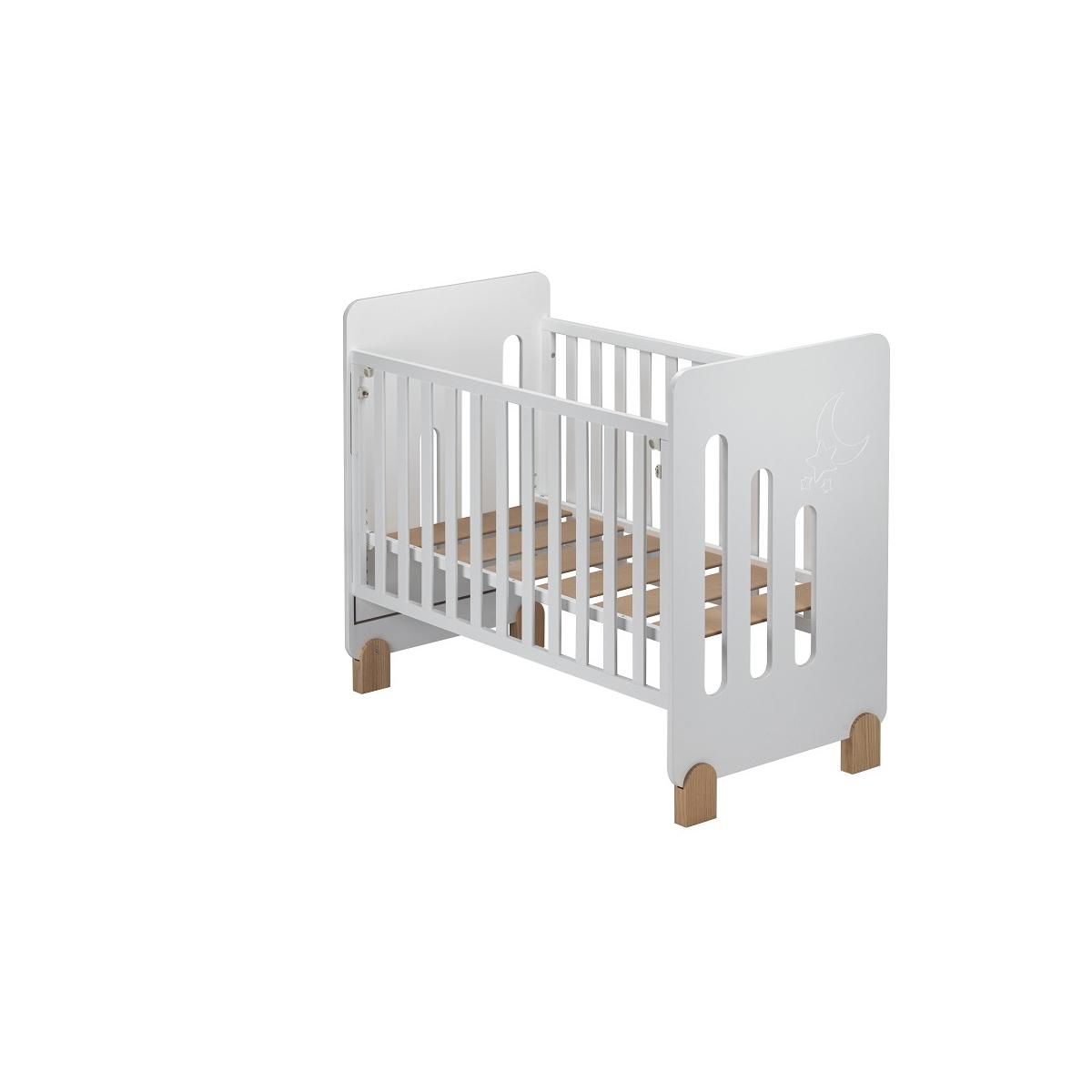 INTERBABY Lit Bébé Mod.Moon Blanc/Nature