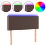Voir la diapositive 2 : VIDAXL Tete de lit a LED Marron 100x5x78/88 cm Similicuir