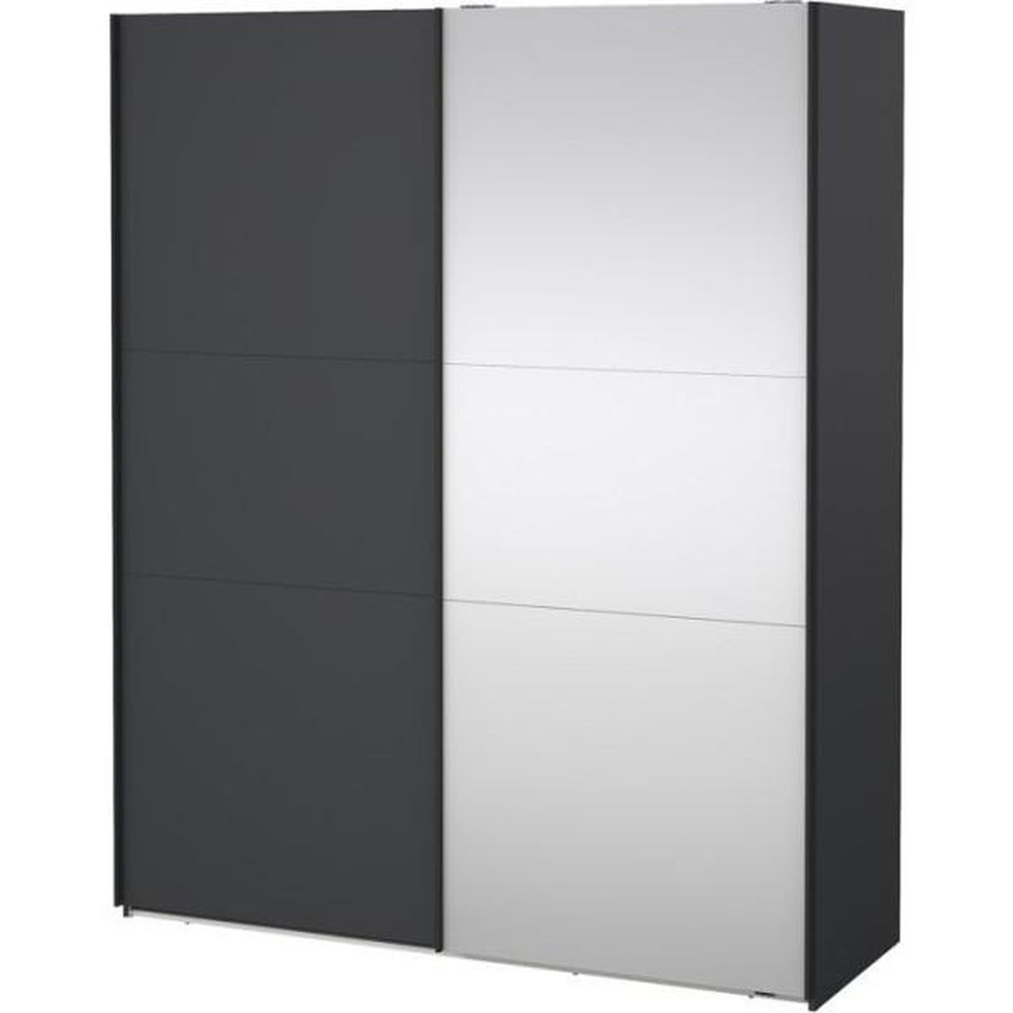 Voir la diapositive 5 : MARKET24 Armoire de chambre - como - gris mat - 2 portes coulissantes dont 1 avec miroir - 178,5 x 66,6 x 220,4 cm