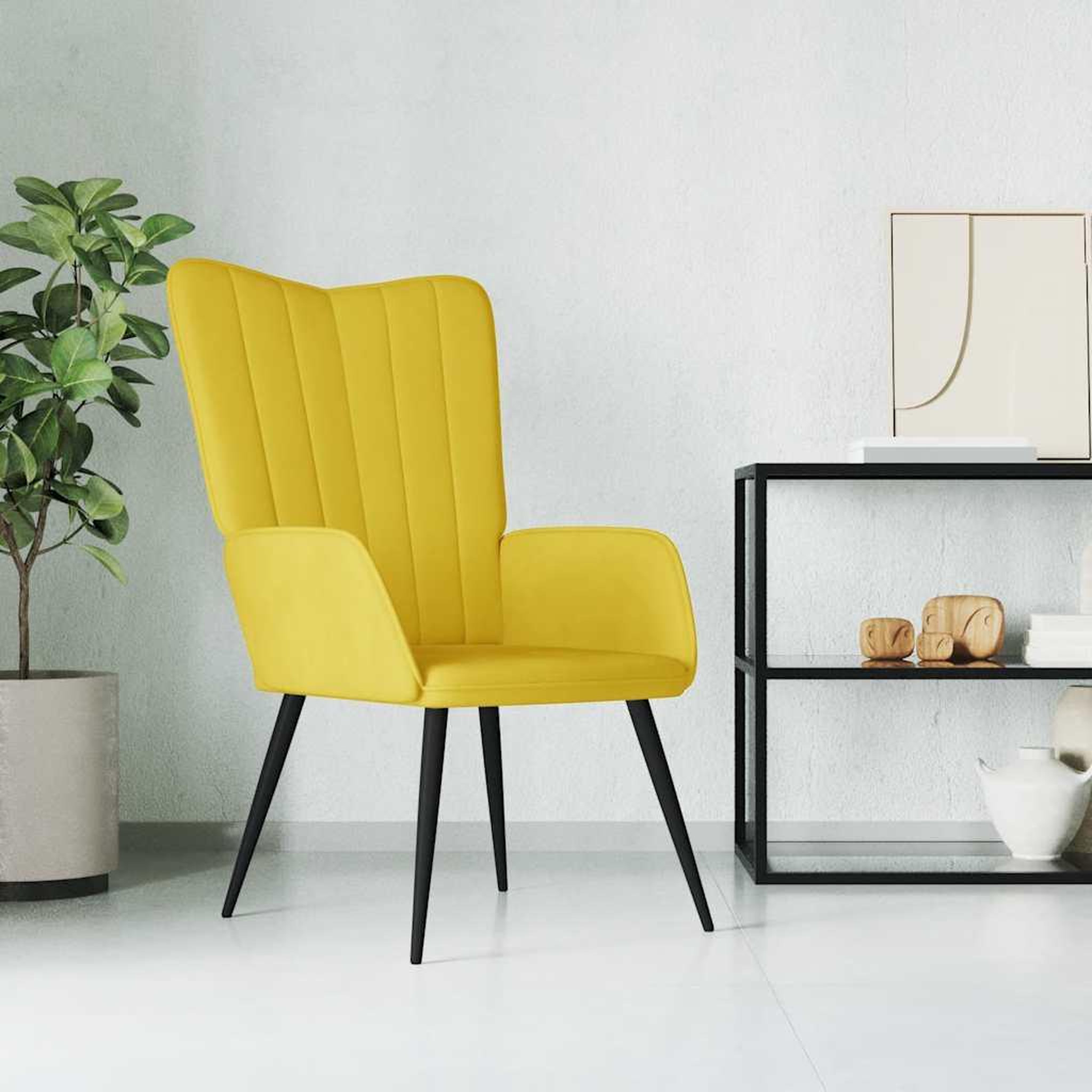 VIDAXL Chaise de relaxation Jaune moutarde Velours