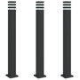 Voir la diapositive 2 : VIDAXL Lampadaires d'exterieur avec sortie 3 pcs noir 110 cm aluminium