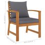 Voir la diapositive 6 : VIDAXL Salon de jardin 5 pcs avec coussin Bois d'acacia solide