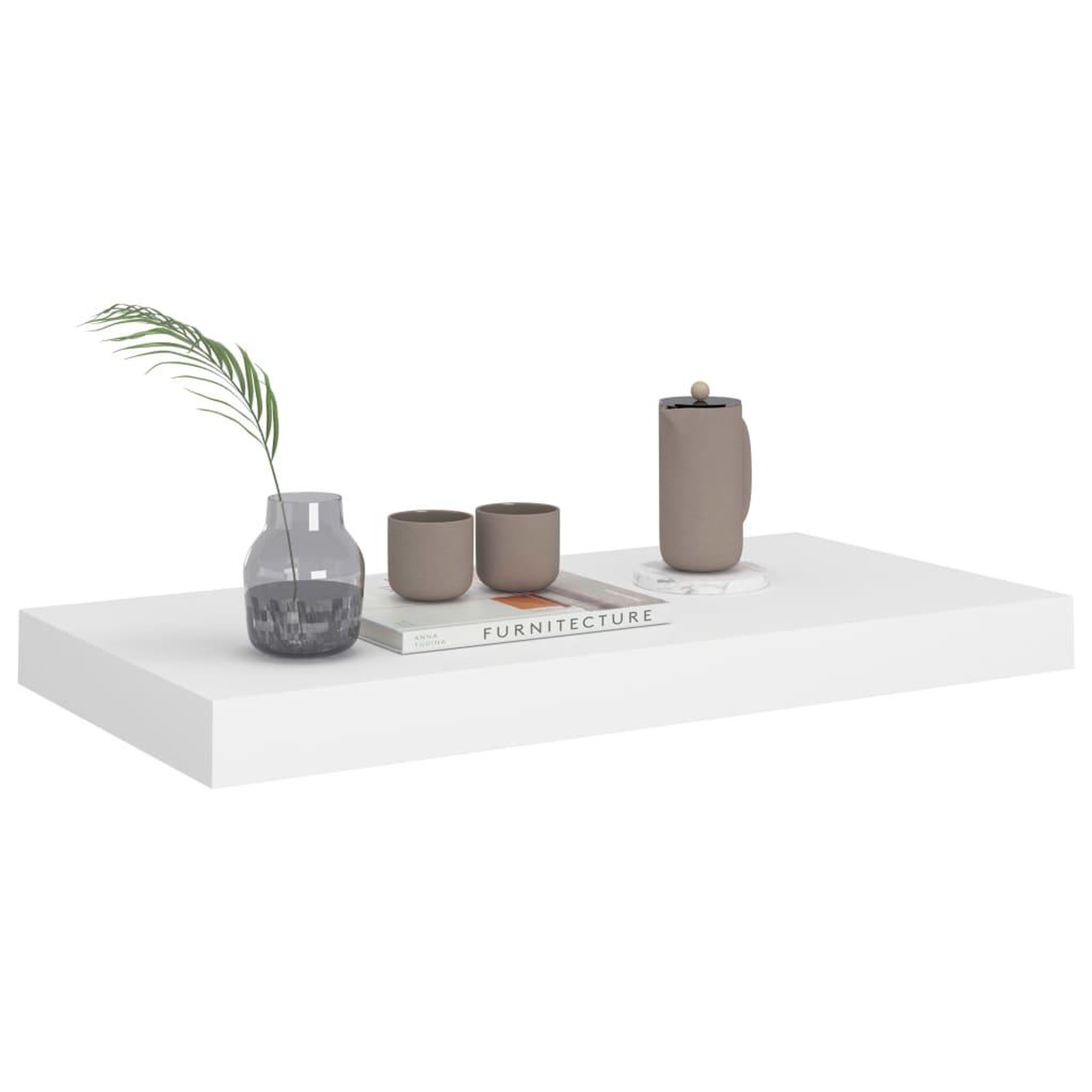 Voir la diapositive 3 : VIDAXL Etageres murales flottantes 4 pcs Blanc 50x23x3,8 cm MDF
