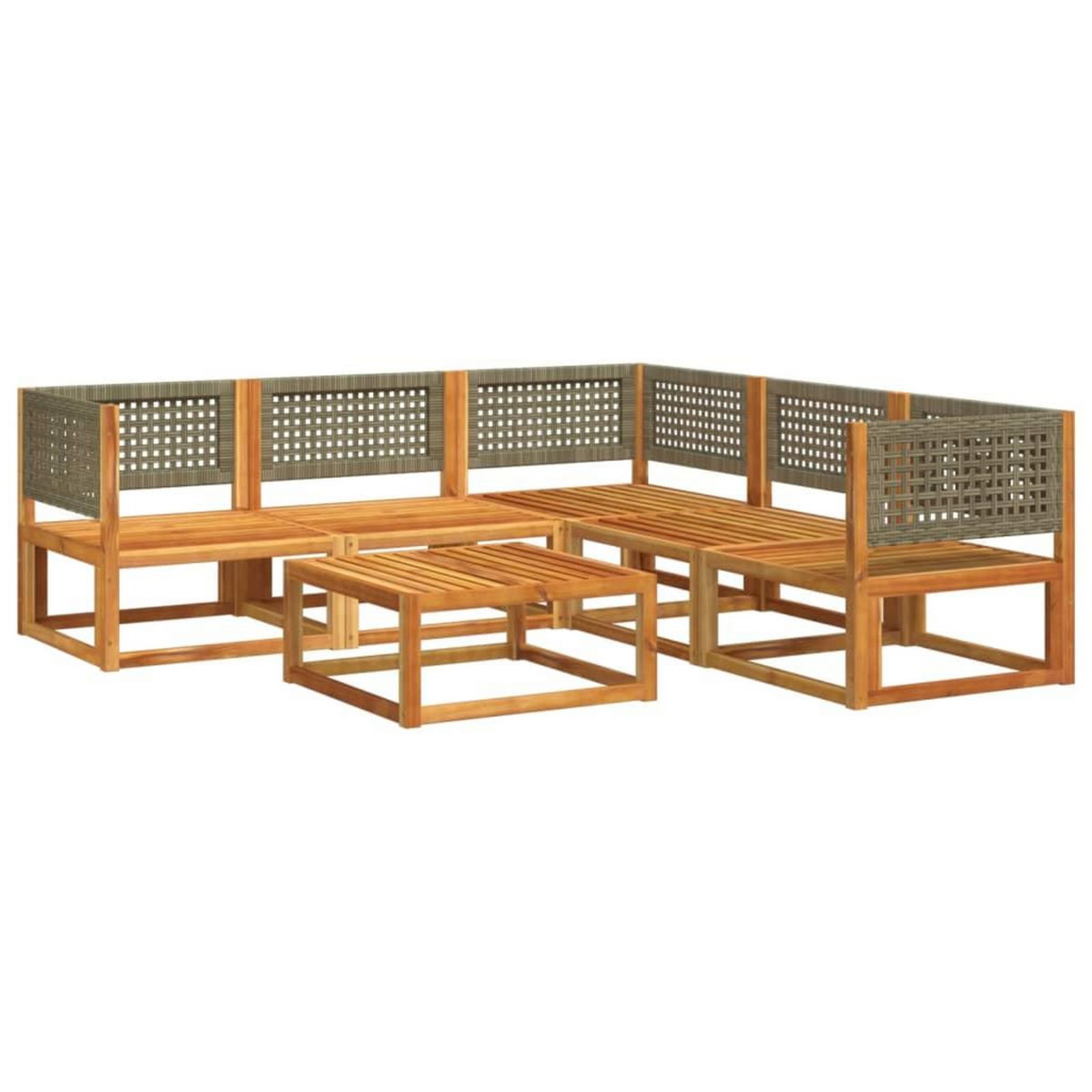 VIDAXL Salon de jardin avec coussins 6 pcs bois d'acacia solide