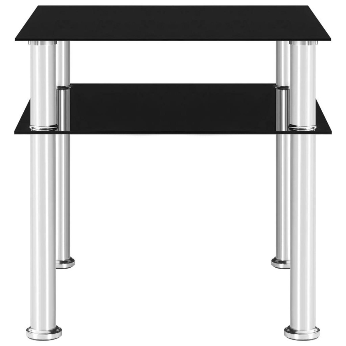 VIDAXL Table d'appoint Noir 45x50x45 cm Verre trempe