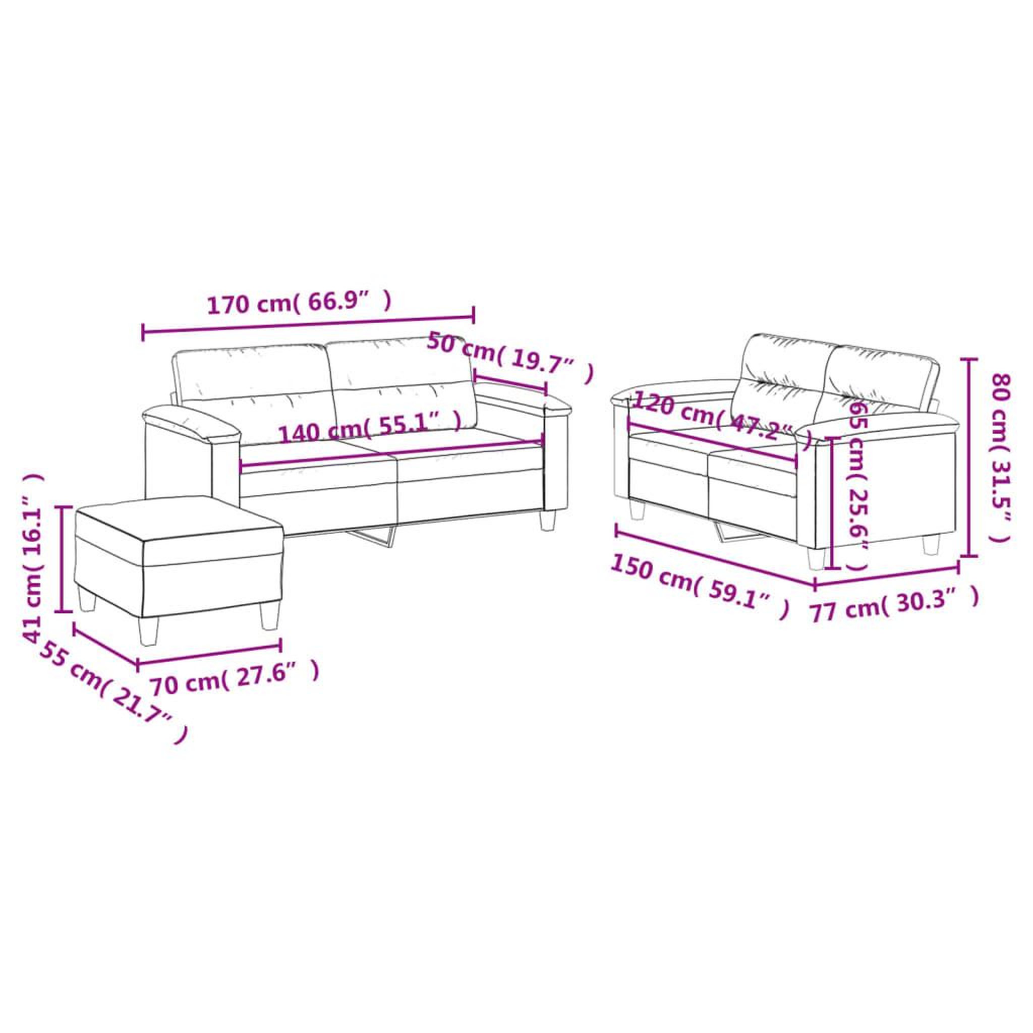 Voir la diapositive 6 : VIDAXL Ensemble de canapes 3 pcs et coussins Rouge bordeaux Similicuir