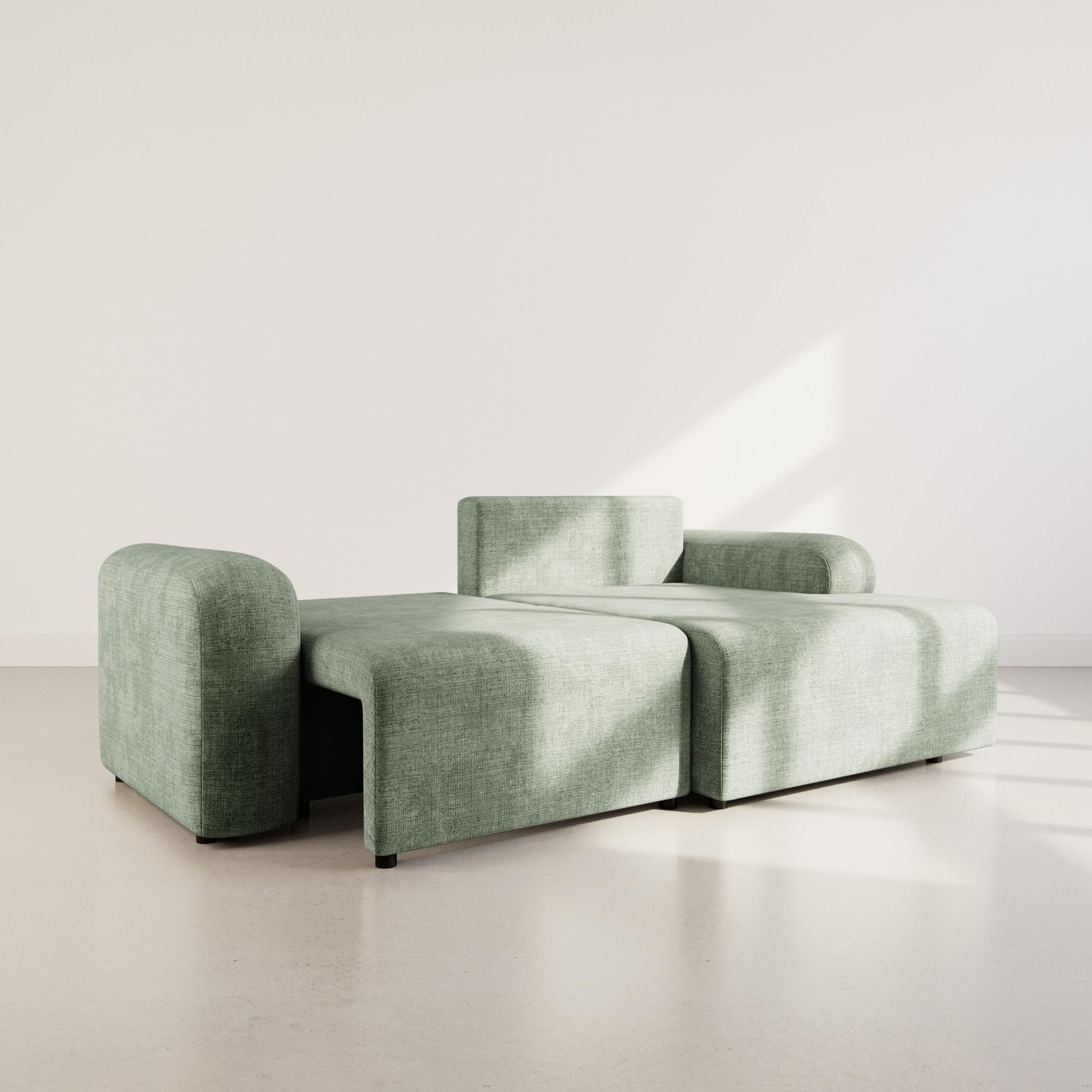 Voir la diapositive 2 : BEST MOBILIER Rebecca - canapé d'angle droit 4 places convertible avec coffre en velours texturé