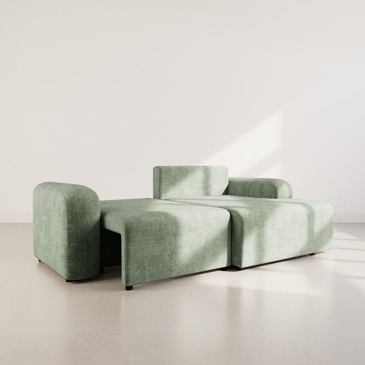 BEST MOBILIER Rebecca - canapé d'angle droit 4 places convertible avec coffre en velours texturé