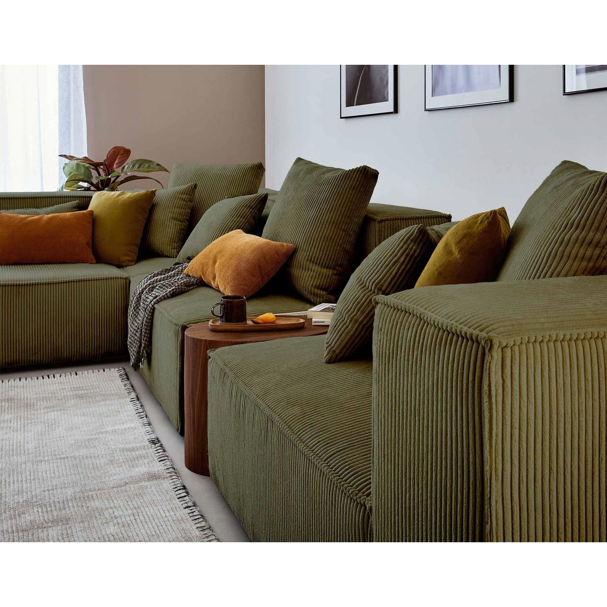 LISA DESIGN Colombine - canapé modulable d'angle gauche - 6 places - en velours côtelé