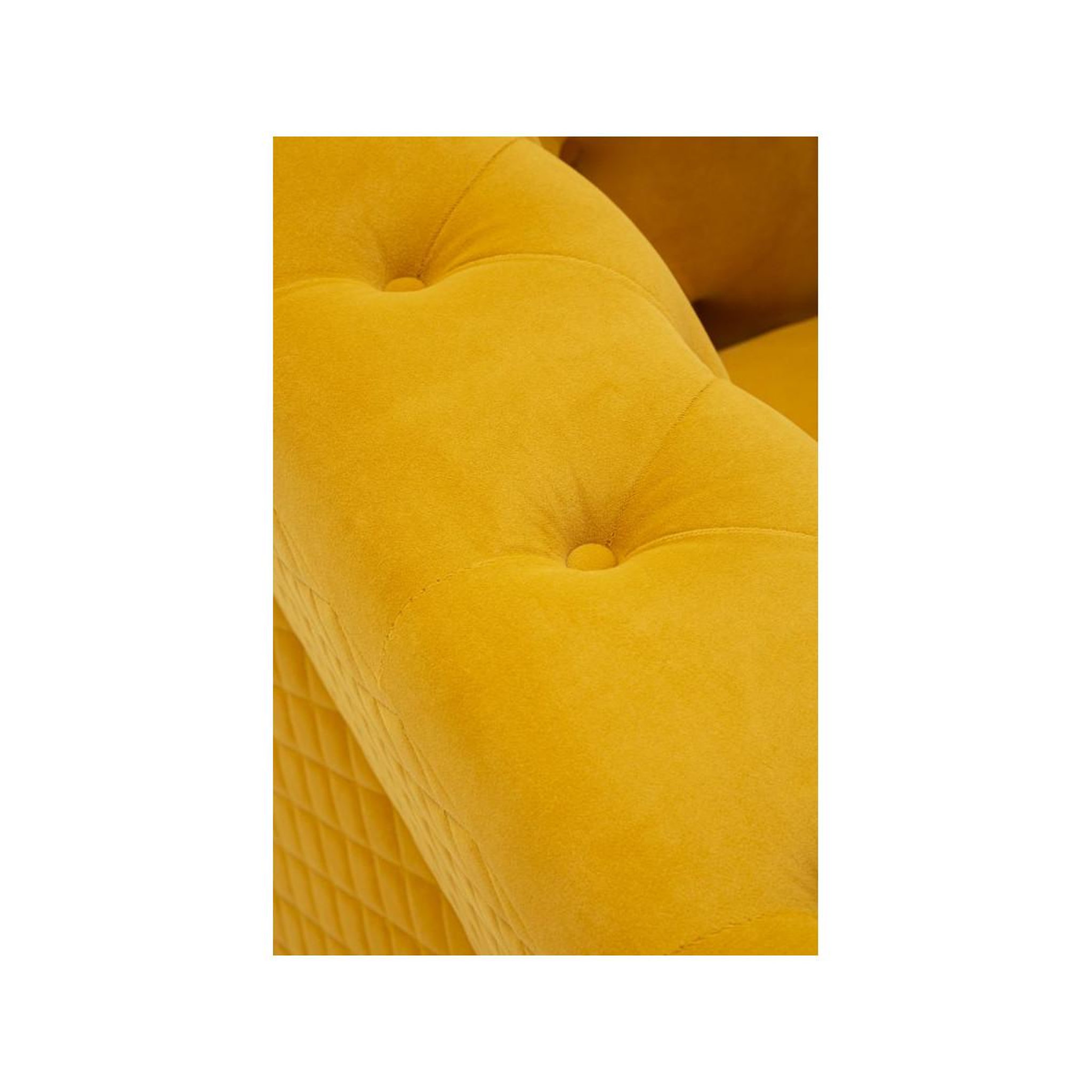 Voir la diapositive 4 : Paris Prix Fauteuil en Velours Capitonné  Emy  104cm Moutarde