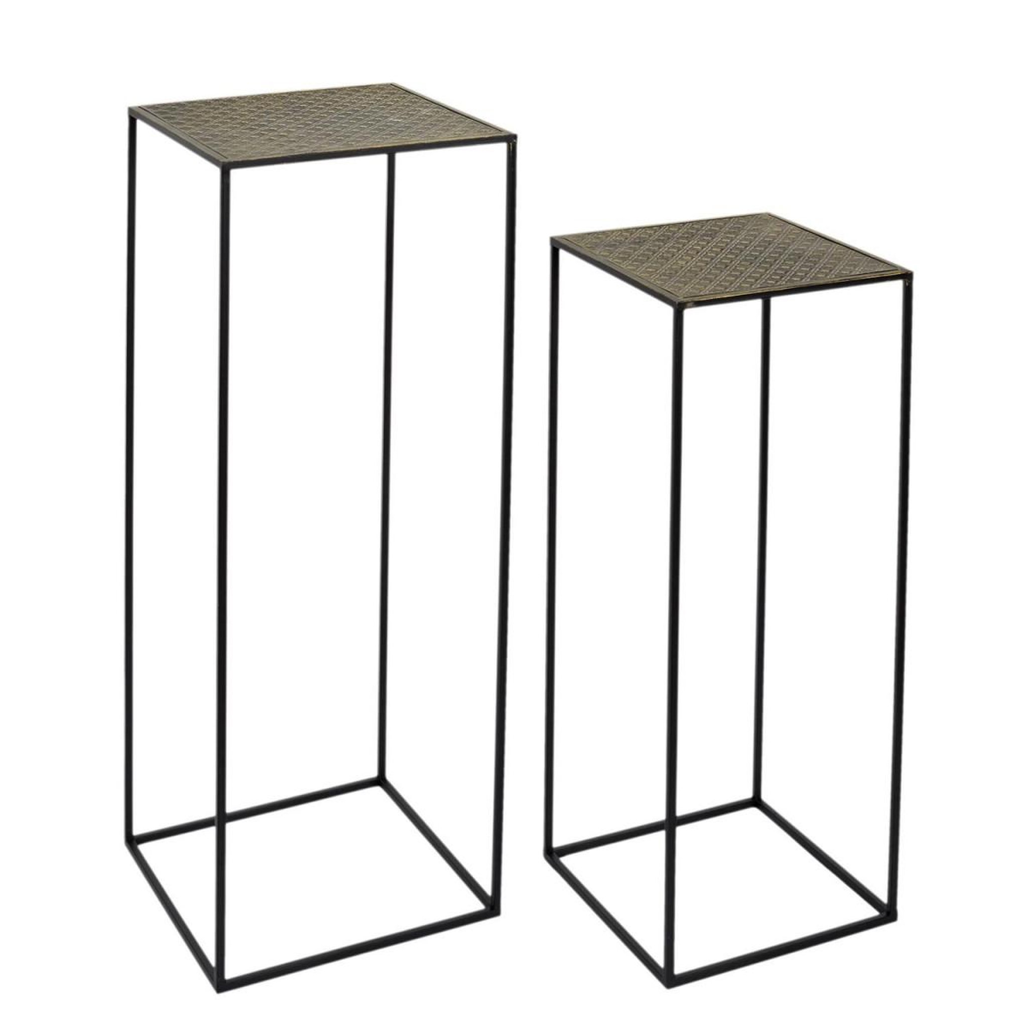 The Home Deco Factory Lot de 2 Tables d'Appoint Design  Mirage  90cm Noir