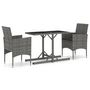 Voir la diapositive 2 : VIDAXL Ensemble de salle a manger de jardin 3 pcs Gris