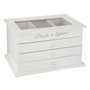 Voir la diapositive 1 : ATMOSPHERA Boîte à Bijoux Vitrée 3 Tiroirs  Charme  25cm Blanc