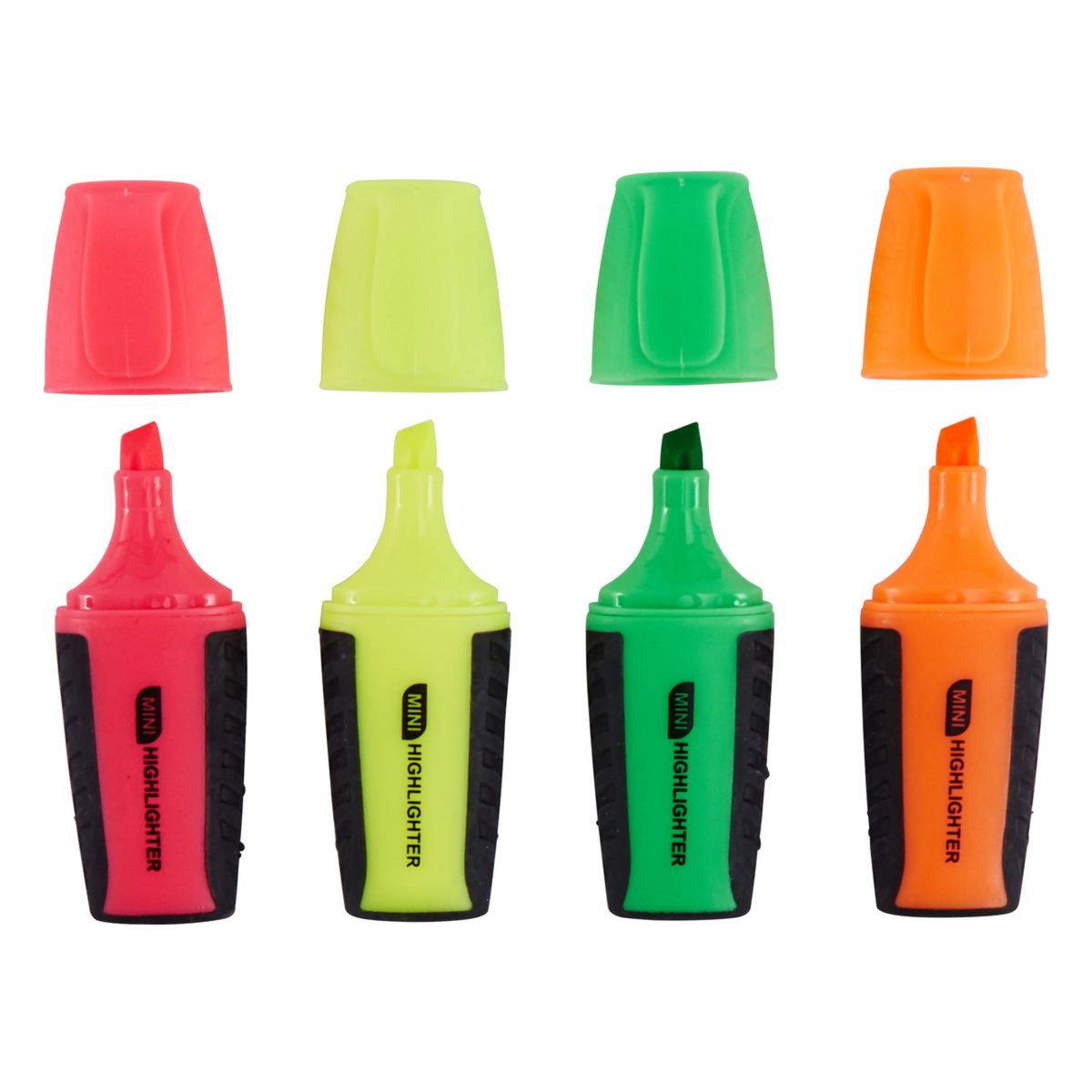 AUCHAN Lot de 4 mini surligneurs coloris assortis