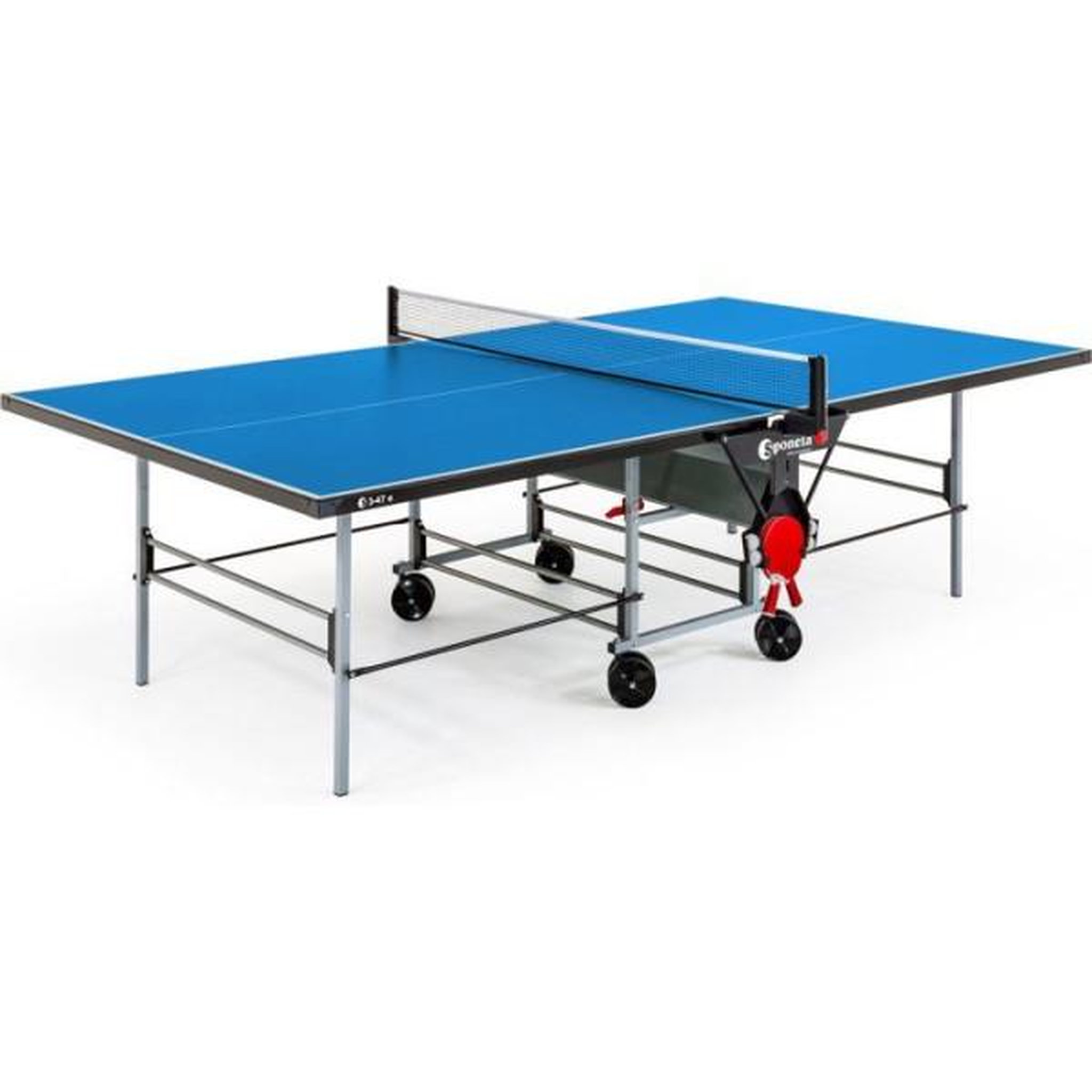 S3 Table tennis de table - SPONETA - S3-47 e - Pliable - Usage extérieur - Demi-plateau relevable - Gris et bleu