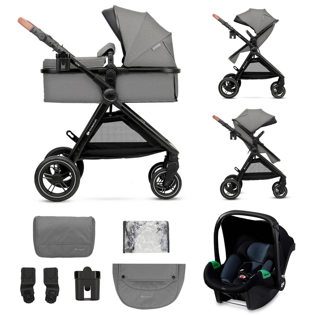 KINDERKRAFT Poussette multifonctionnelle 3 en 1 ESME PRO