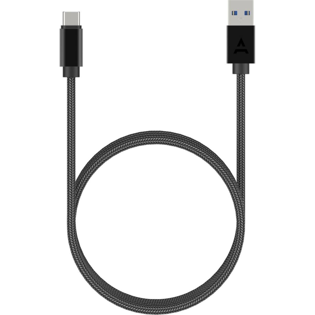 ADEQWAT Câble USB C vers USB 2M tressé Noir