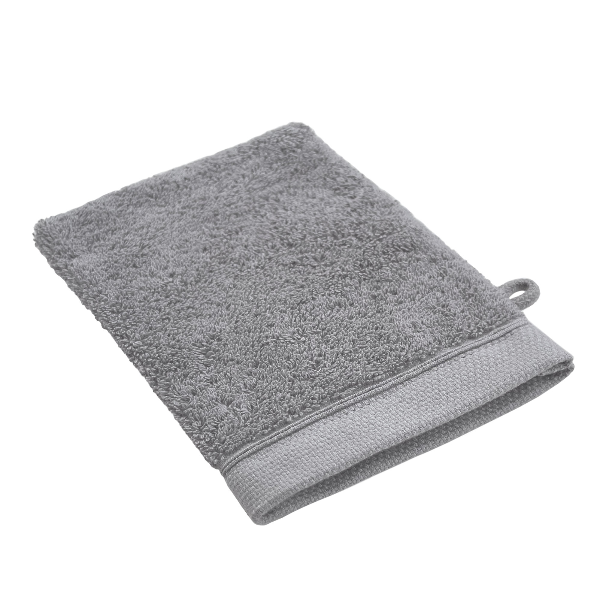 Voir la diapositive 2 : Lot de 2 gants de toilette uni en coton 600 g/m²
