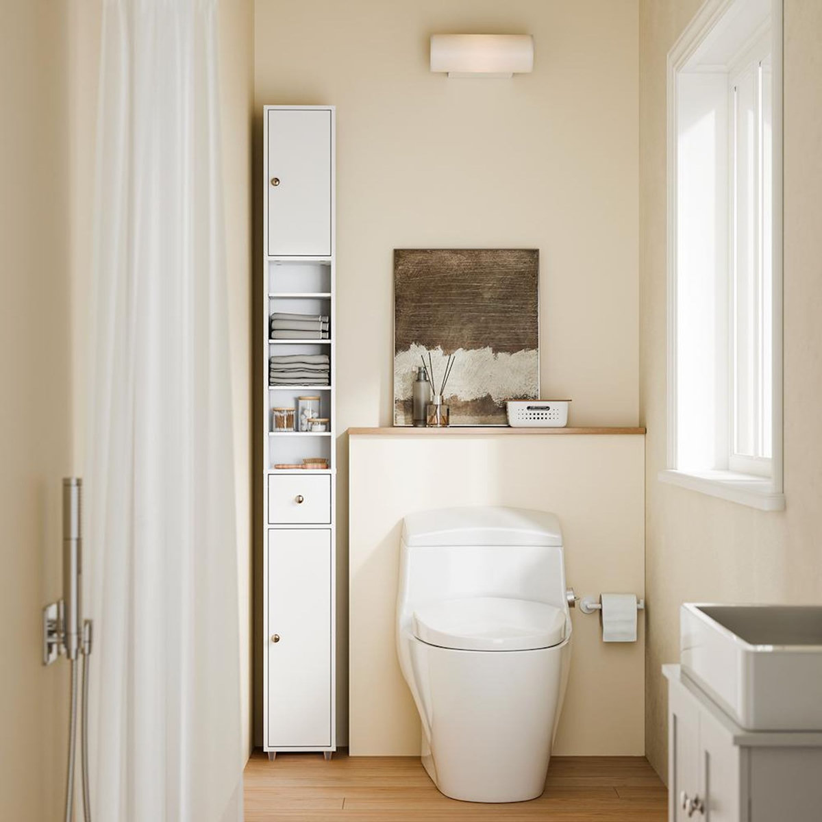 SOBUY SoBuy - Colonne De Salle De Bain à un tiroir - Fonctionnel - BZR34-II