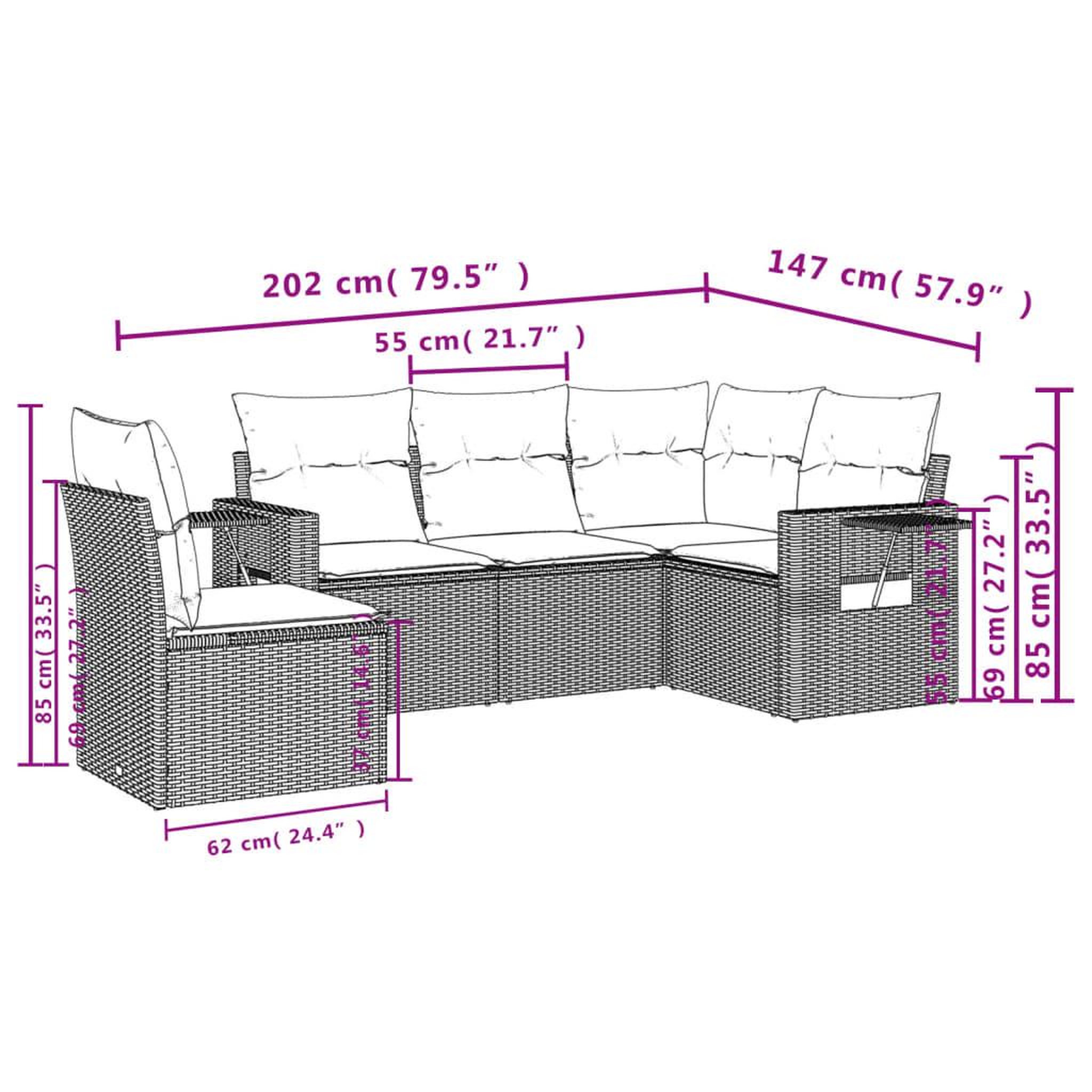 Voir la diapositive 6 : VIDAXL Salon de jardin 5 pcs avec coussins noir resine tressee