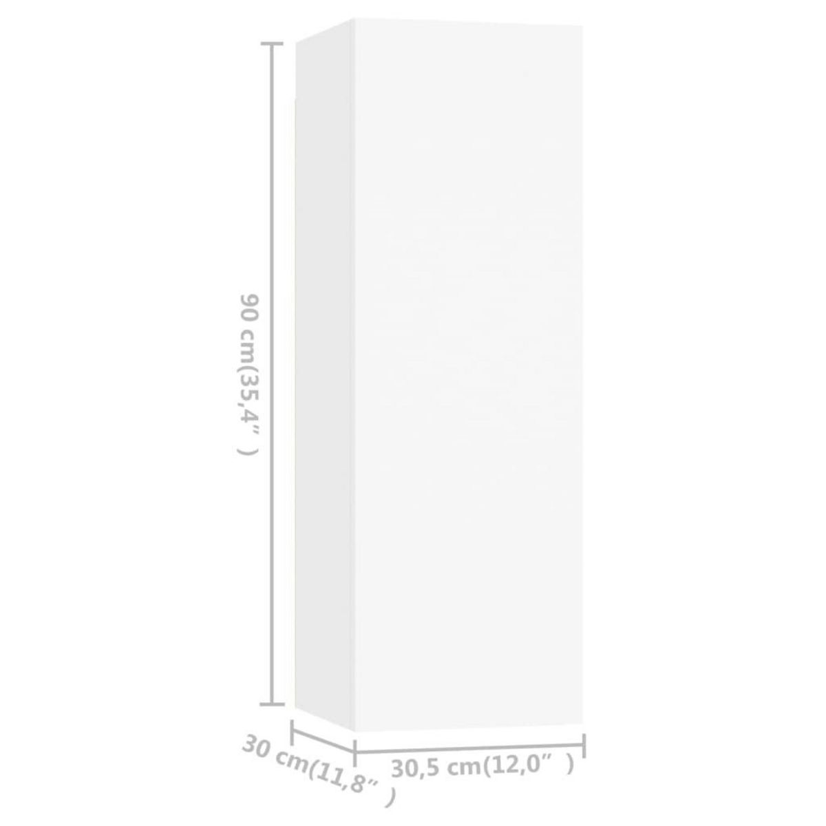 VIDAXL Meubles TV 2 pcs Blanc 30,5x30x90 cm Bois d'ingenierie
