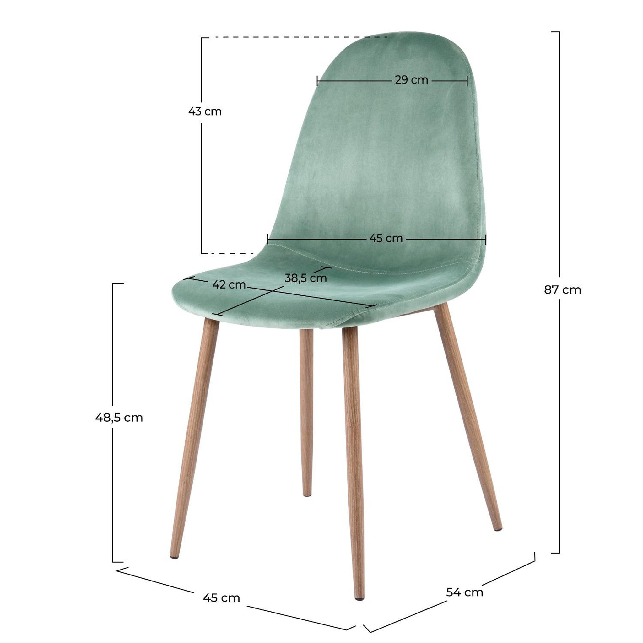 Voir la diapositive 4 : MAISON PAVANE Lot de 2 chaises en velours vert d'eau-fredrik